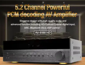 מגבר אודיו קולנוע ביתי 5.2 HYPERSOUND 390W AV-6188HD מחודש