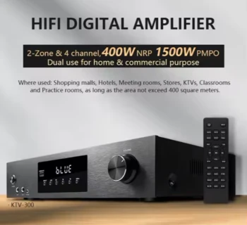מגבר קול HYPERSOUND KTV-300 ל 4 ערוצים ו 2 אזורים 400W
