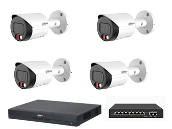 קיט 4 מצלמות IP באיכות 4M DAHUA מכשיר הקלטה 4CH NVR +דיסק 1T