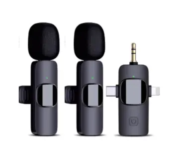 זוג מיקרופונים אלחוטיים דש בלוטוס חיבורים AUX+TYPE C+ IPHONE